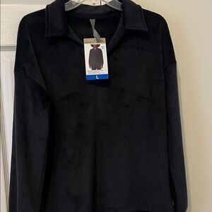 Black Long Sleeve Polo Shirt